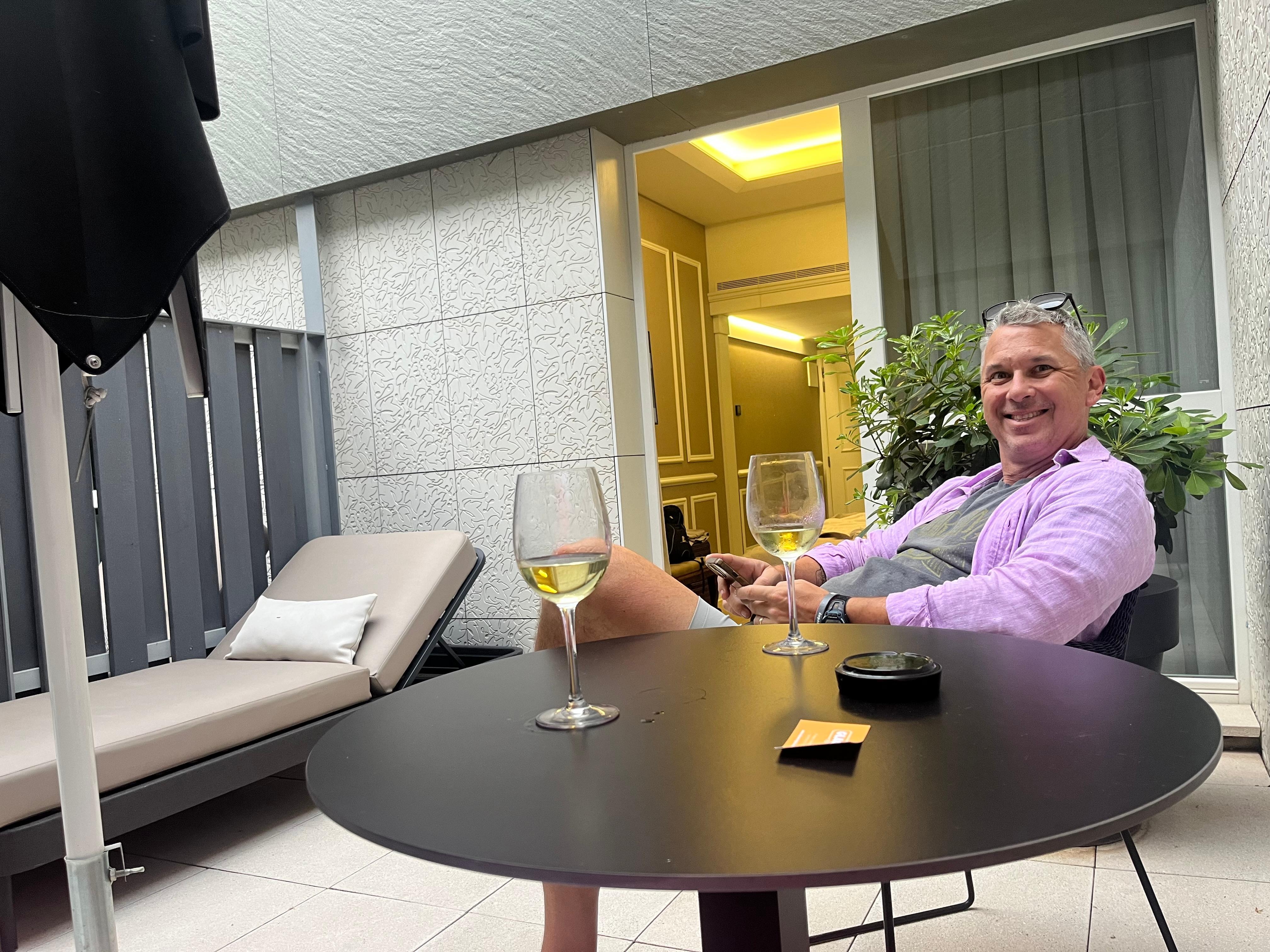 Wine on the terrace every evening. 