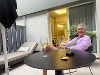 Wine on the terrace every evening.