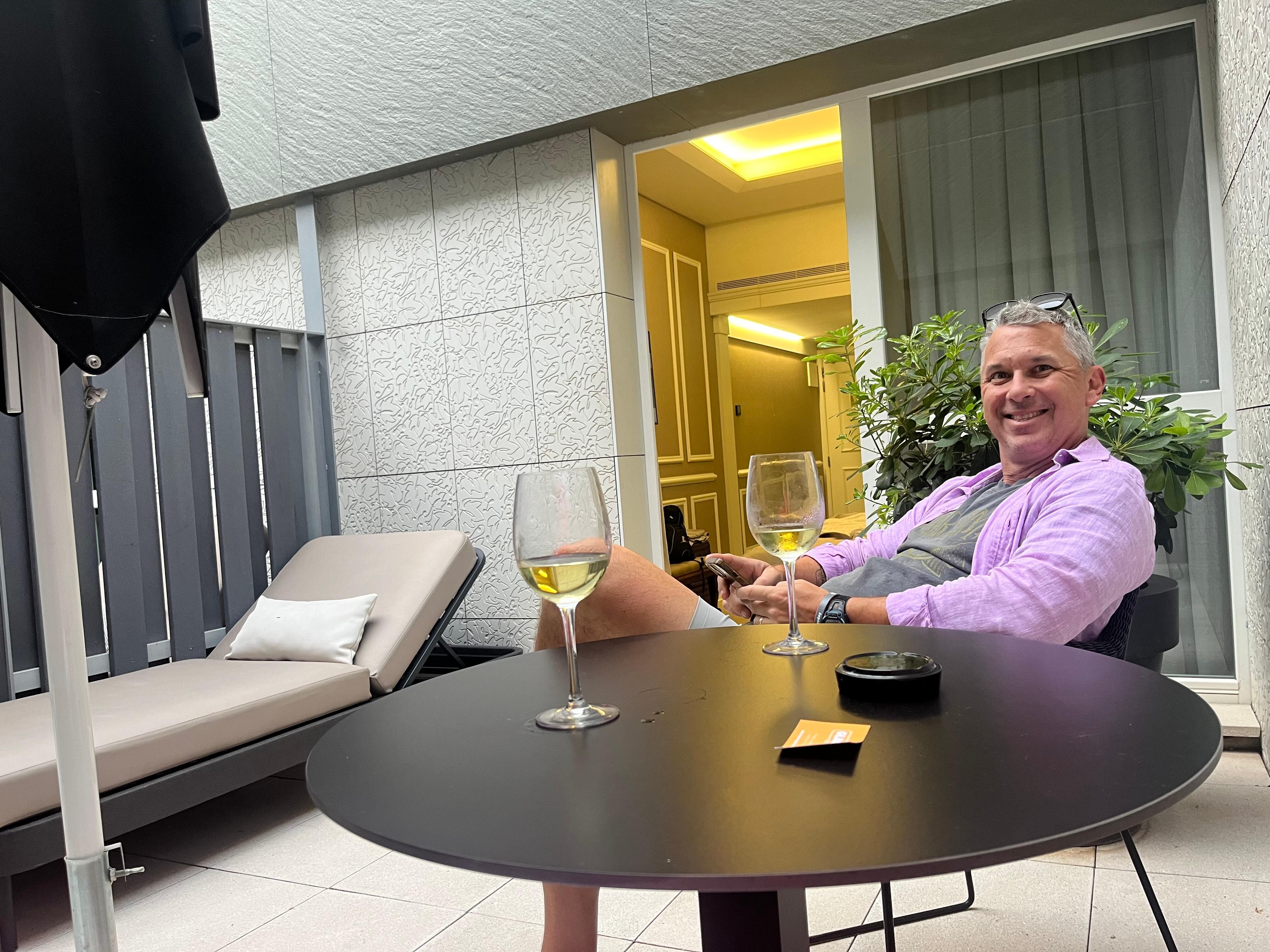 Wine on the terrace every evening. 