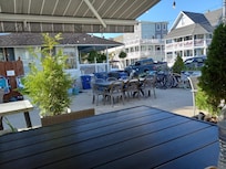 View of the courtyard where I ate my lunches. I would get a sandwich from a local store and bring it home to eat.