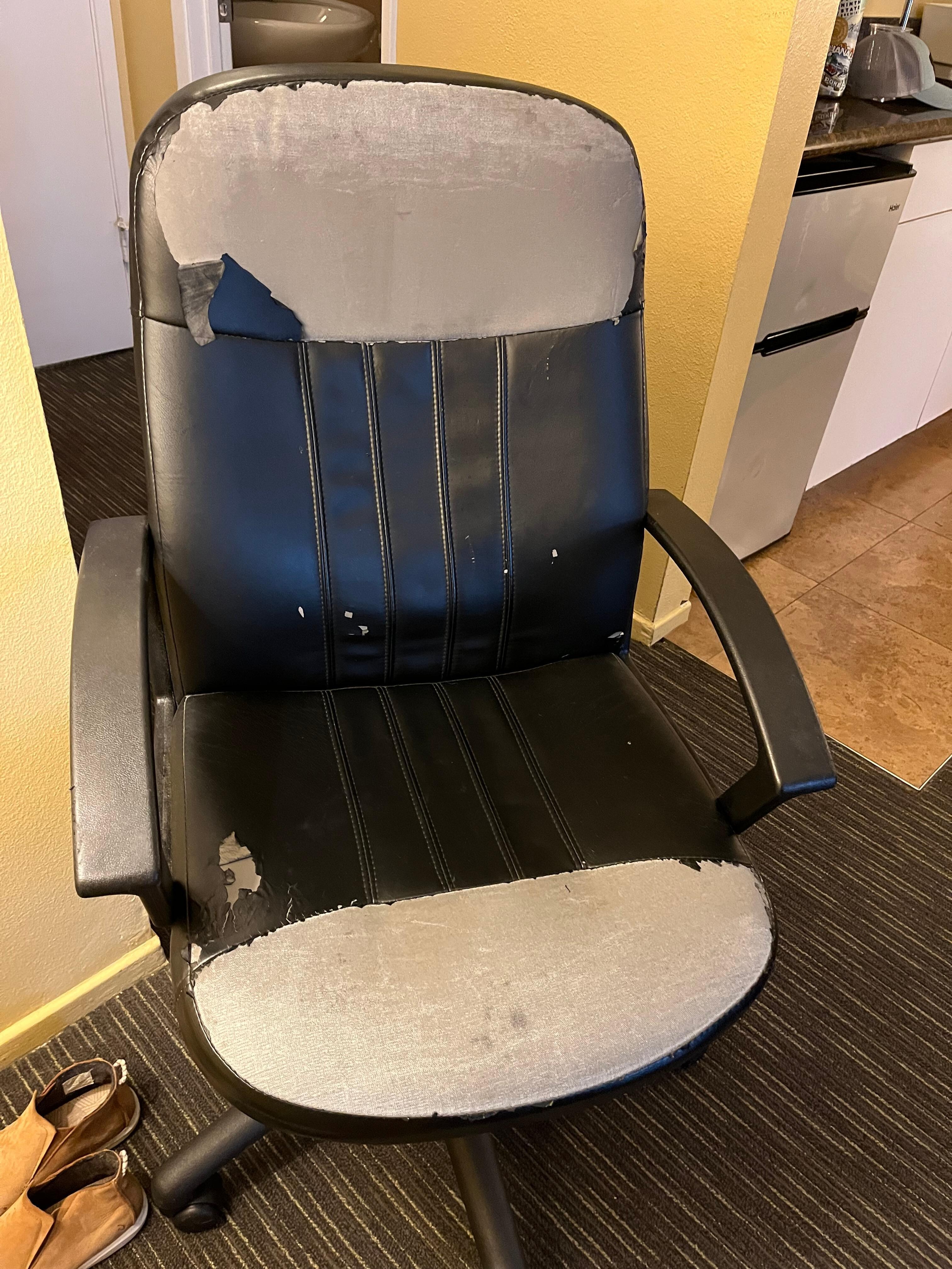 Shredded desk chair