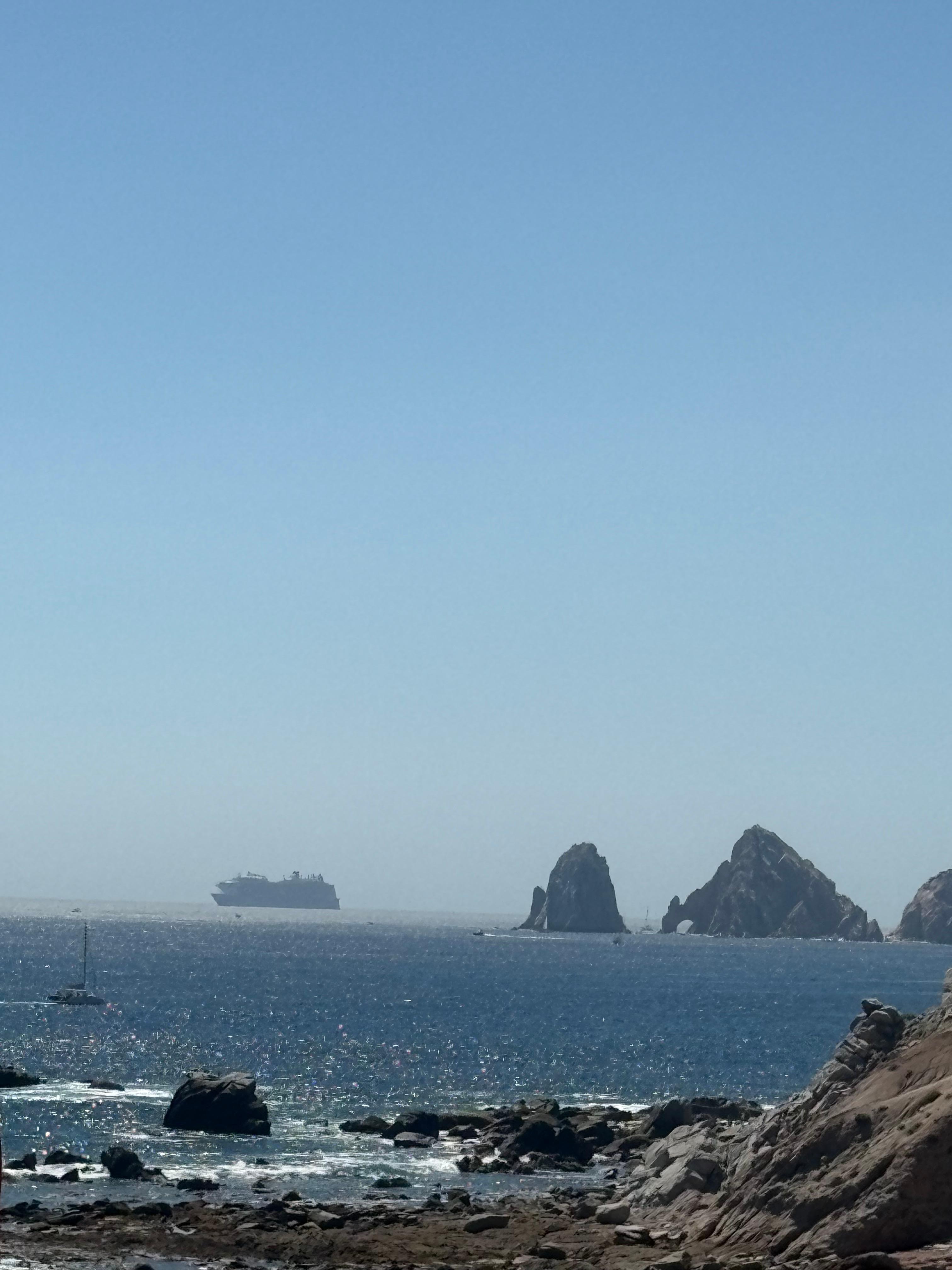 View of Los Arcos from our hotel pool