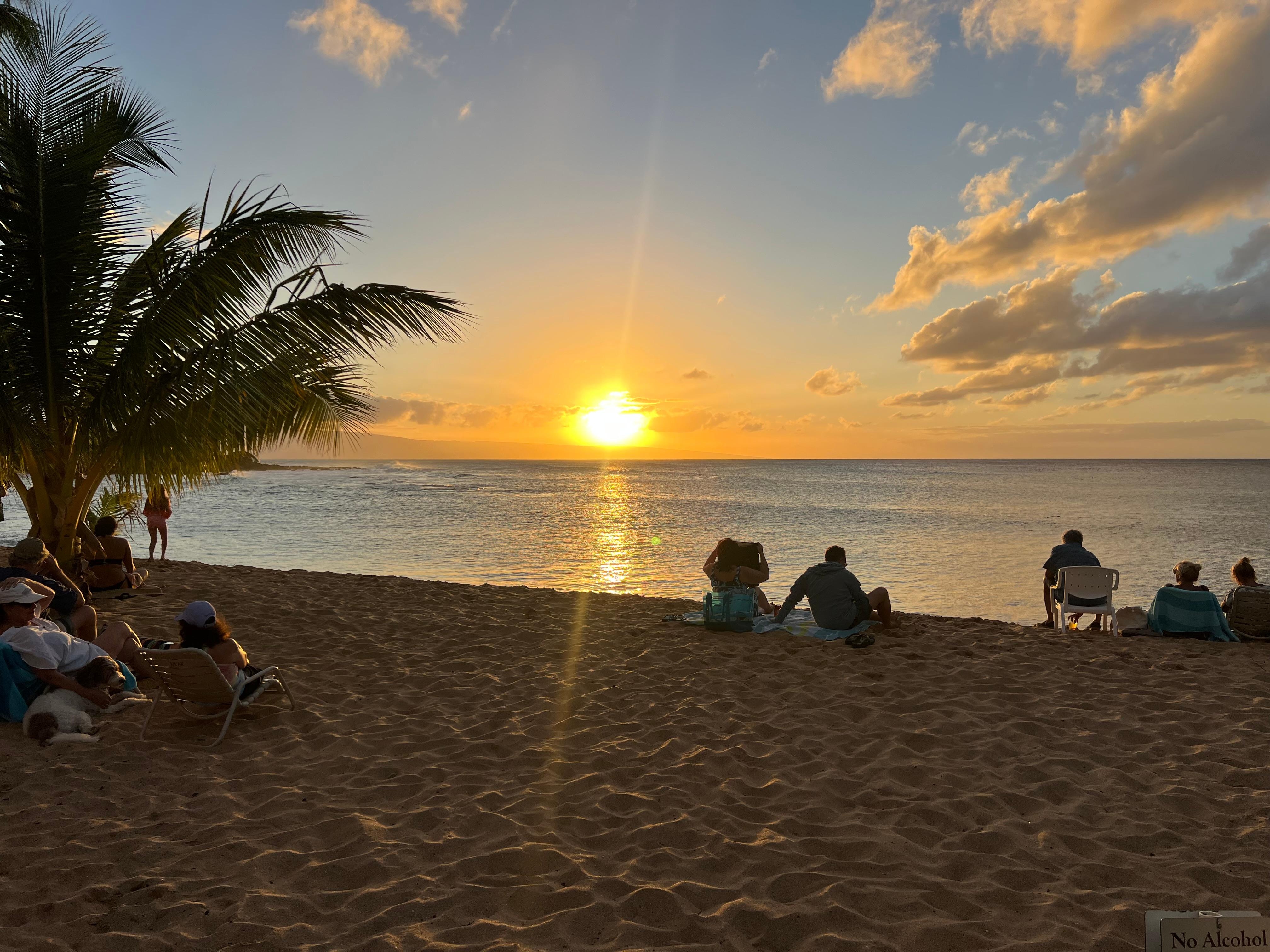 Sunset View from Napili Beach.  