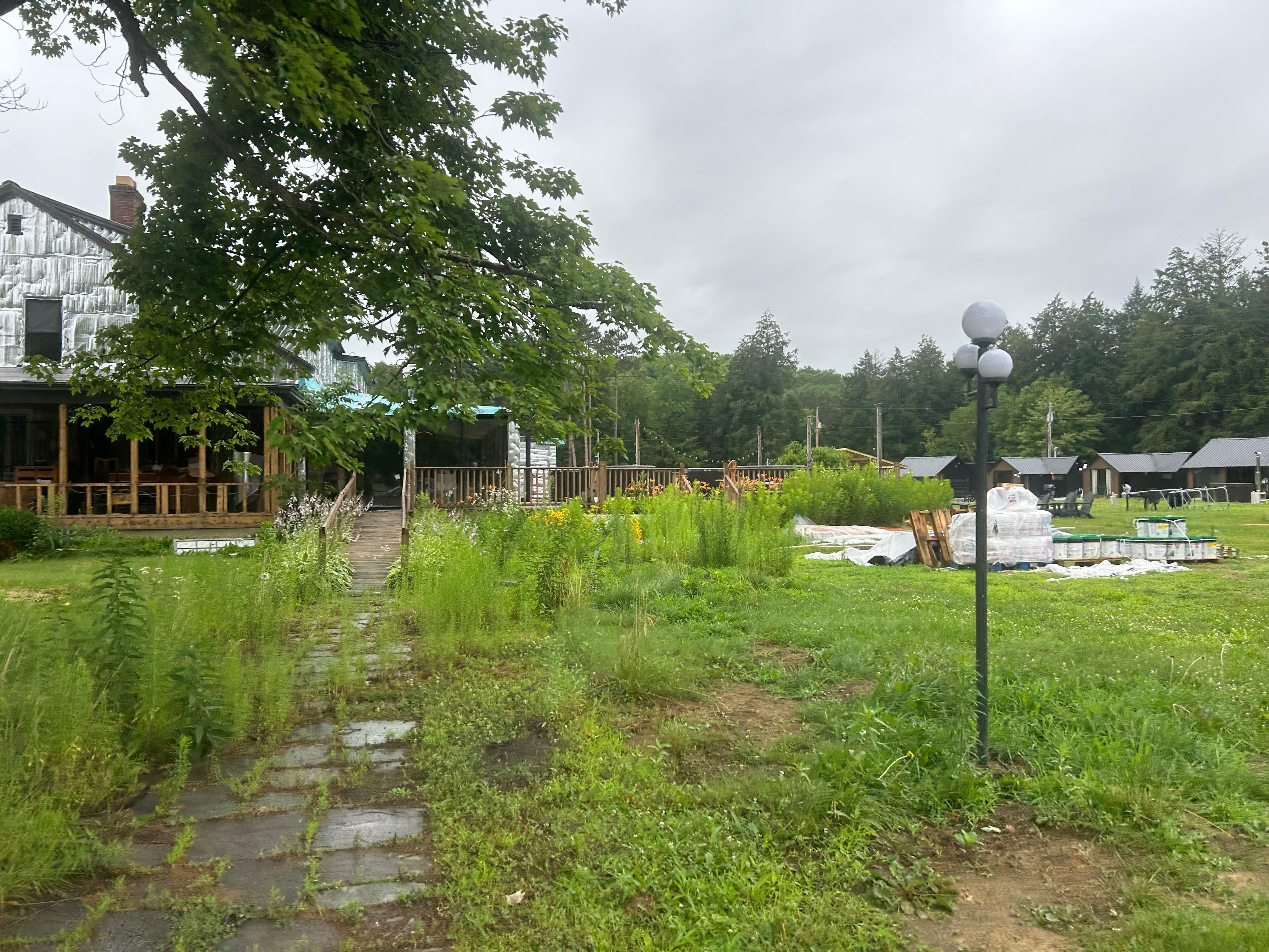 What you view entering/exiting property: construction materials