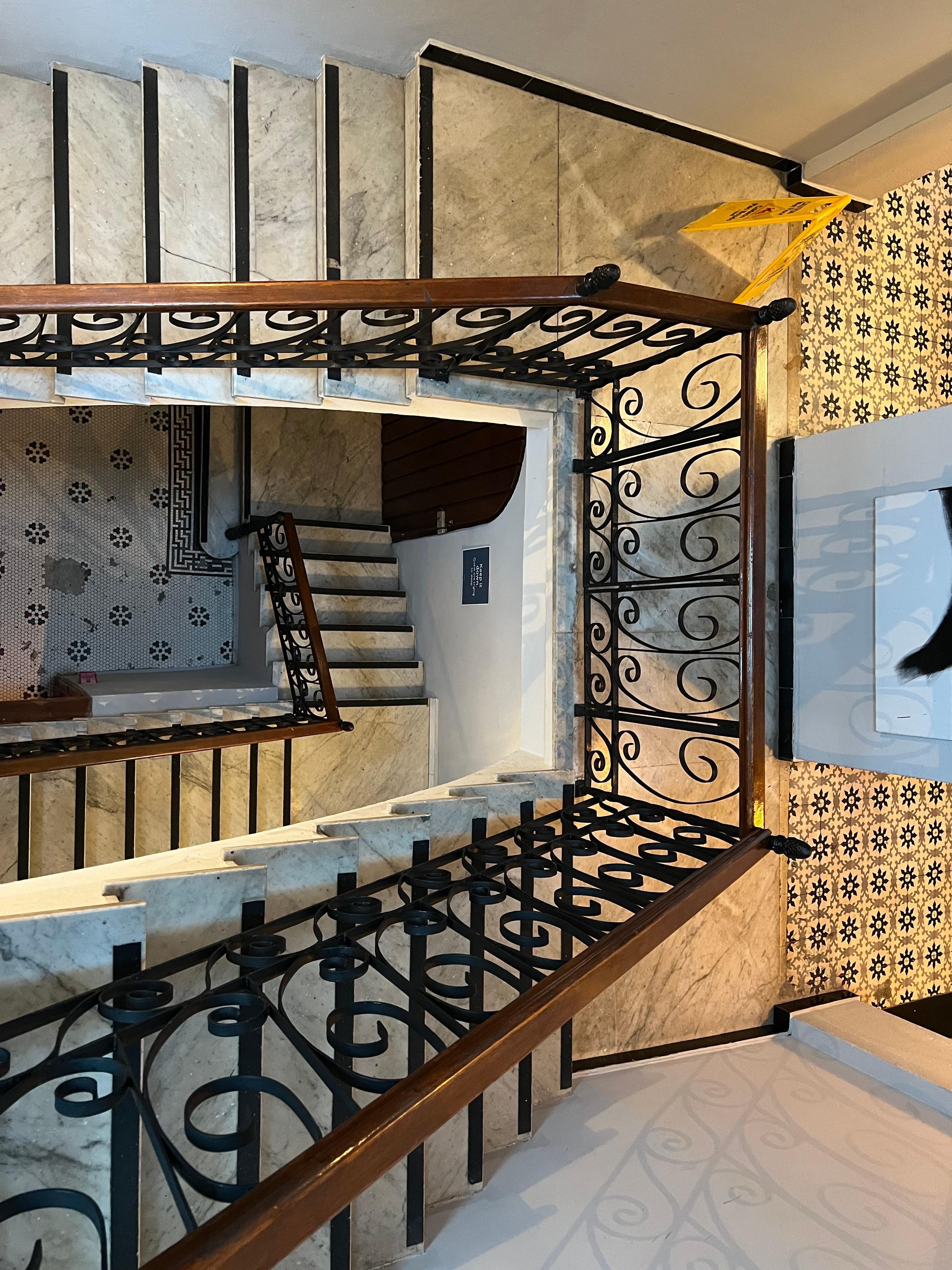 View of the hotel stairwell