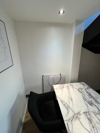 Broken artwork on floor