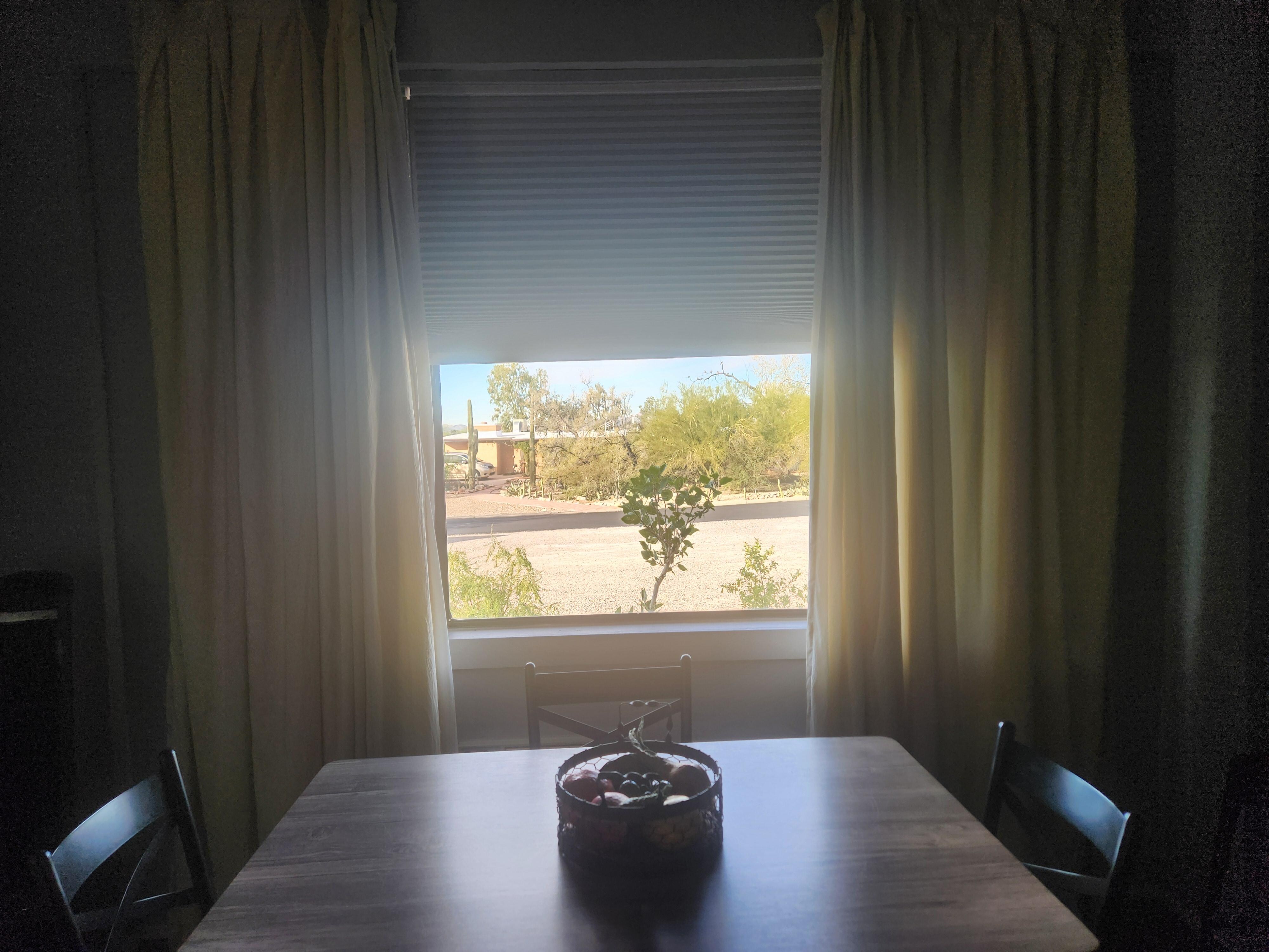 Dining area great for as a workspace, game table or mealtime. 