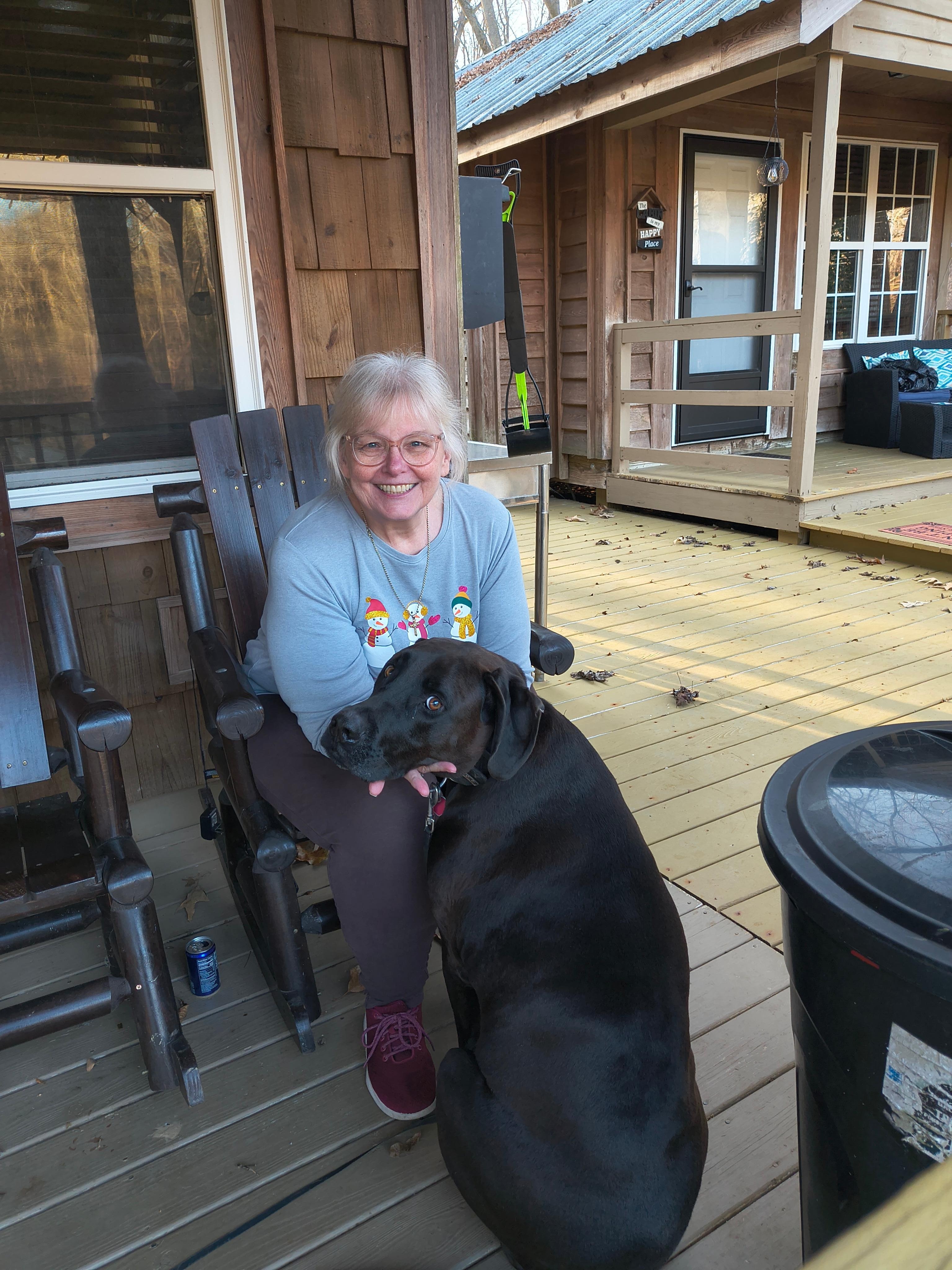 Enjoying the views from the porch.