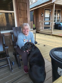 Enjoying the views from the porch.