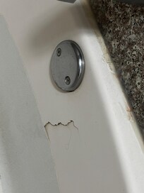 Broken tub with tape