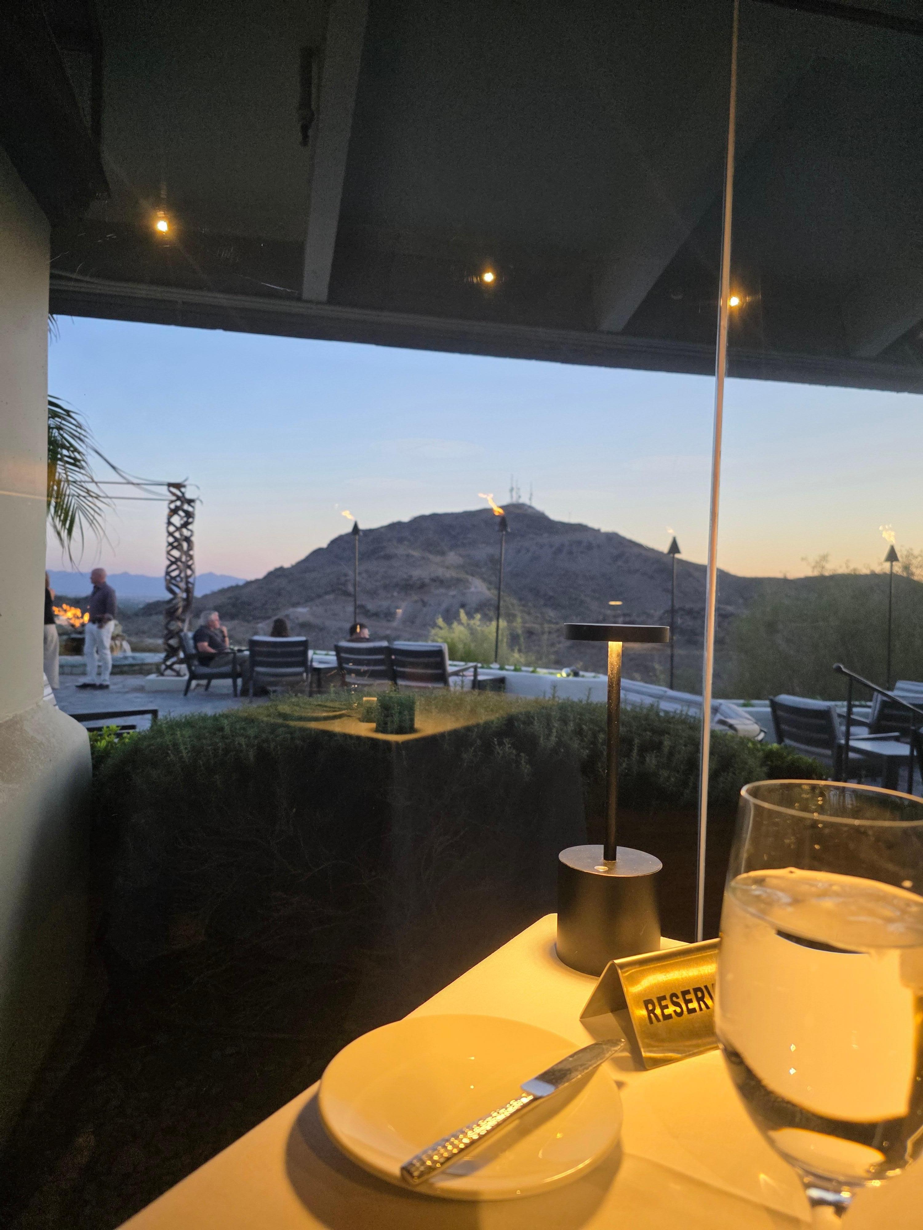 Actual view from inside the restaurant, "Different Point of View". The food was amazing tho.