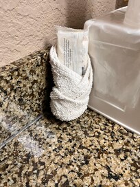 Old and dingy looking washcloth