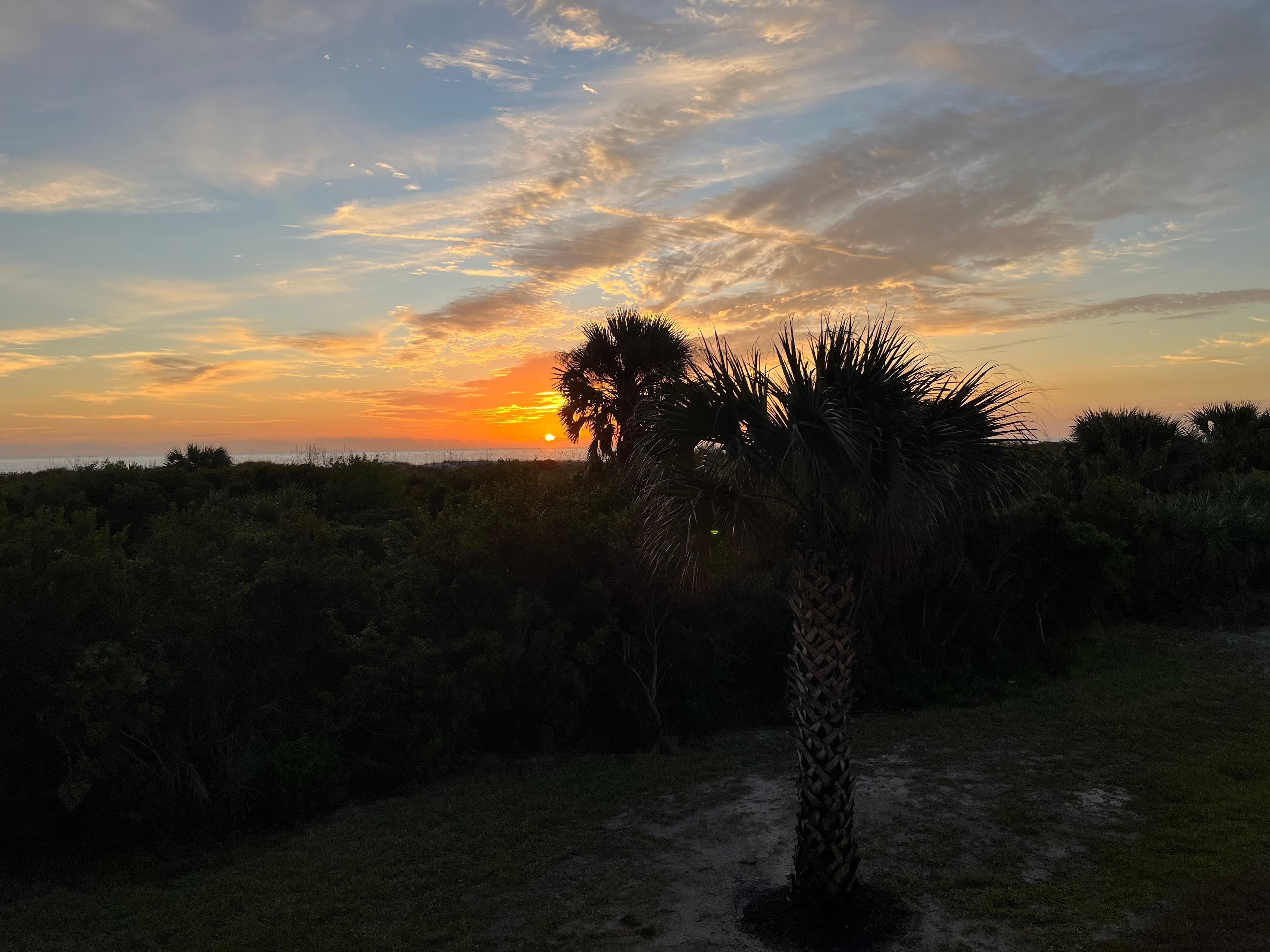 Beautiful sunrise from balcony 