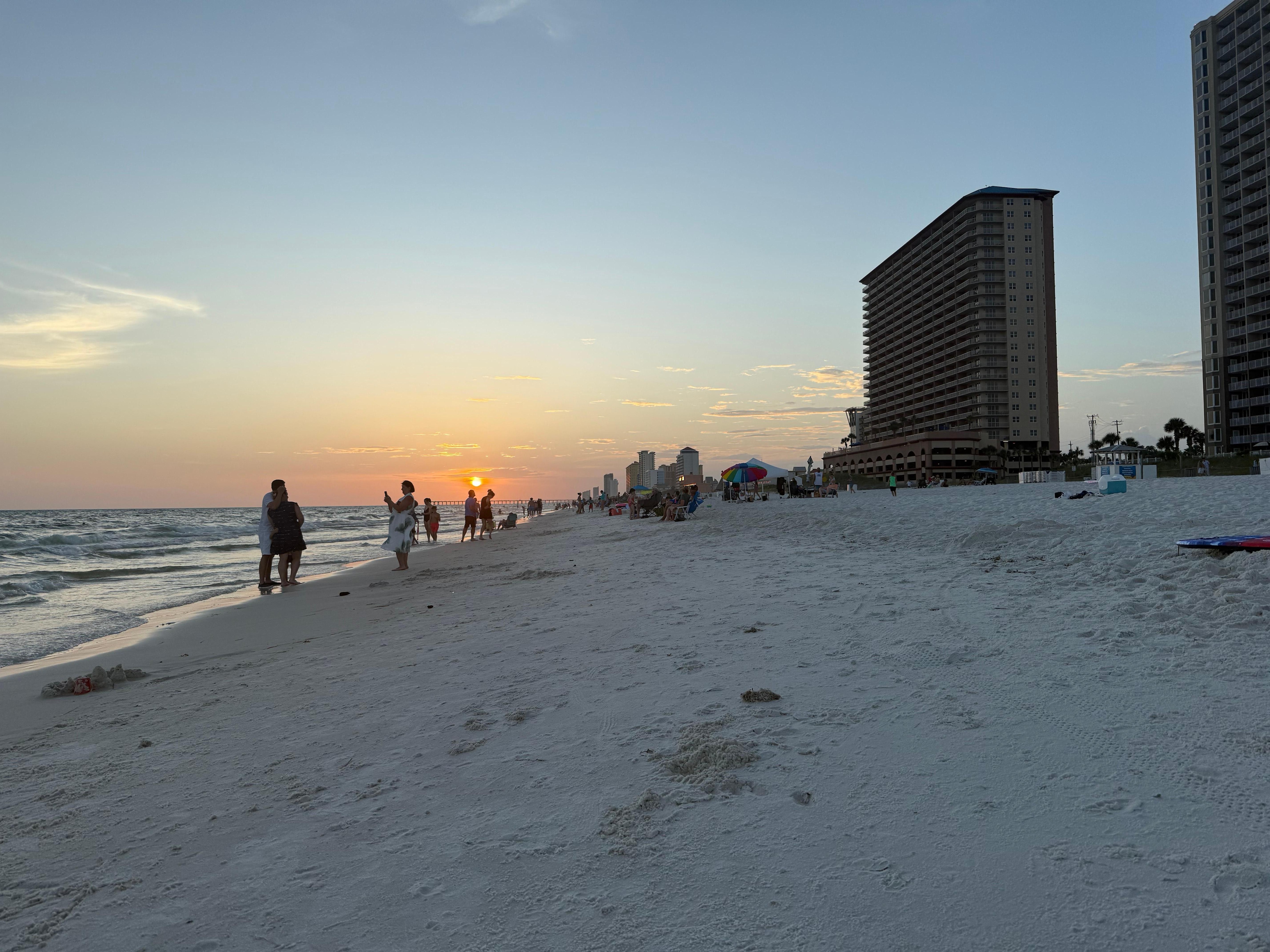 Beach view to the west. 