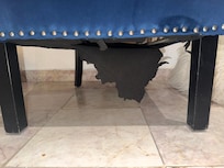 Broken lining of the chair