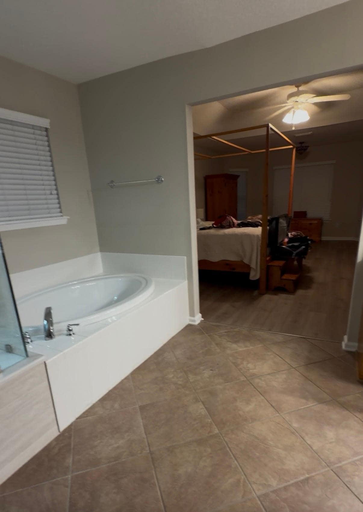 You can see how big the master bedroom is 