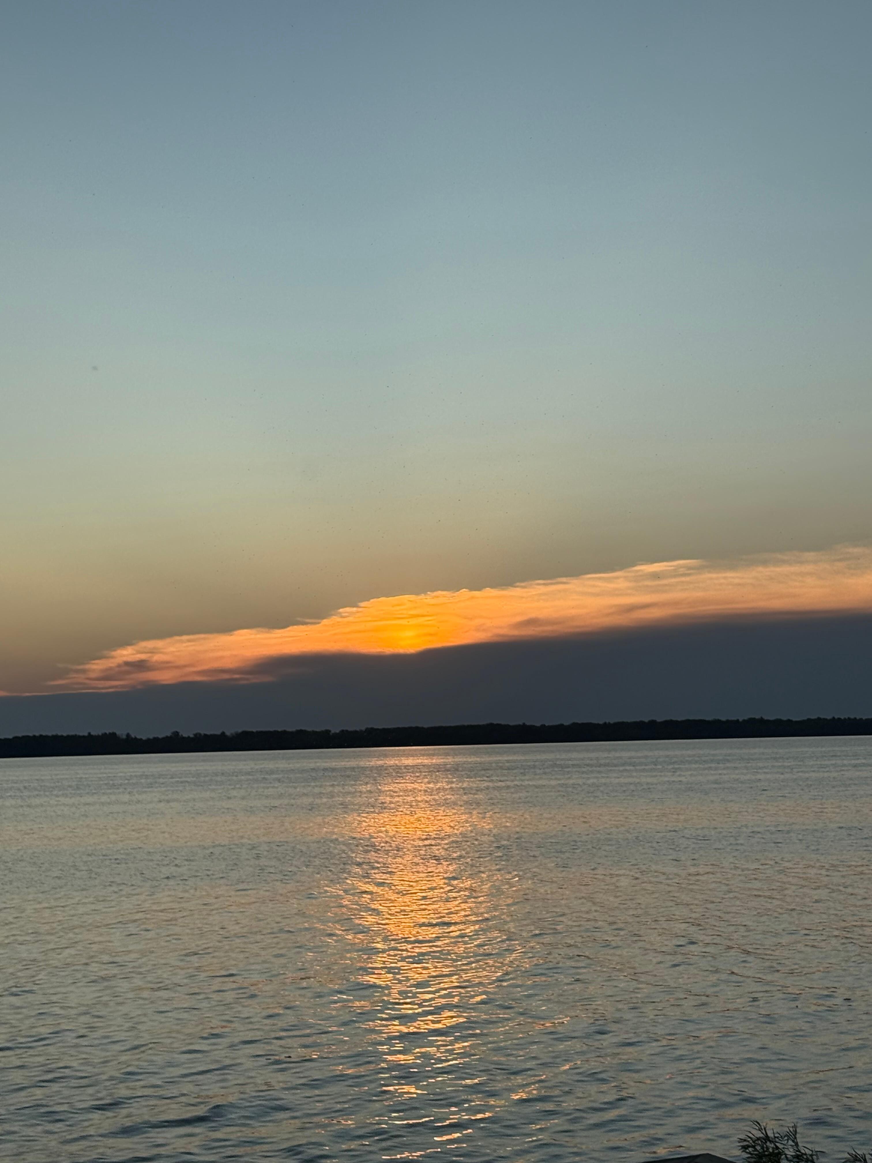 Beautiful sunset on the lake.