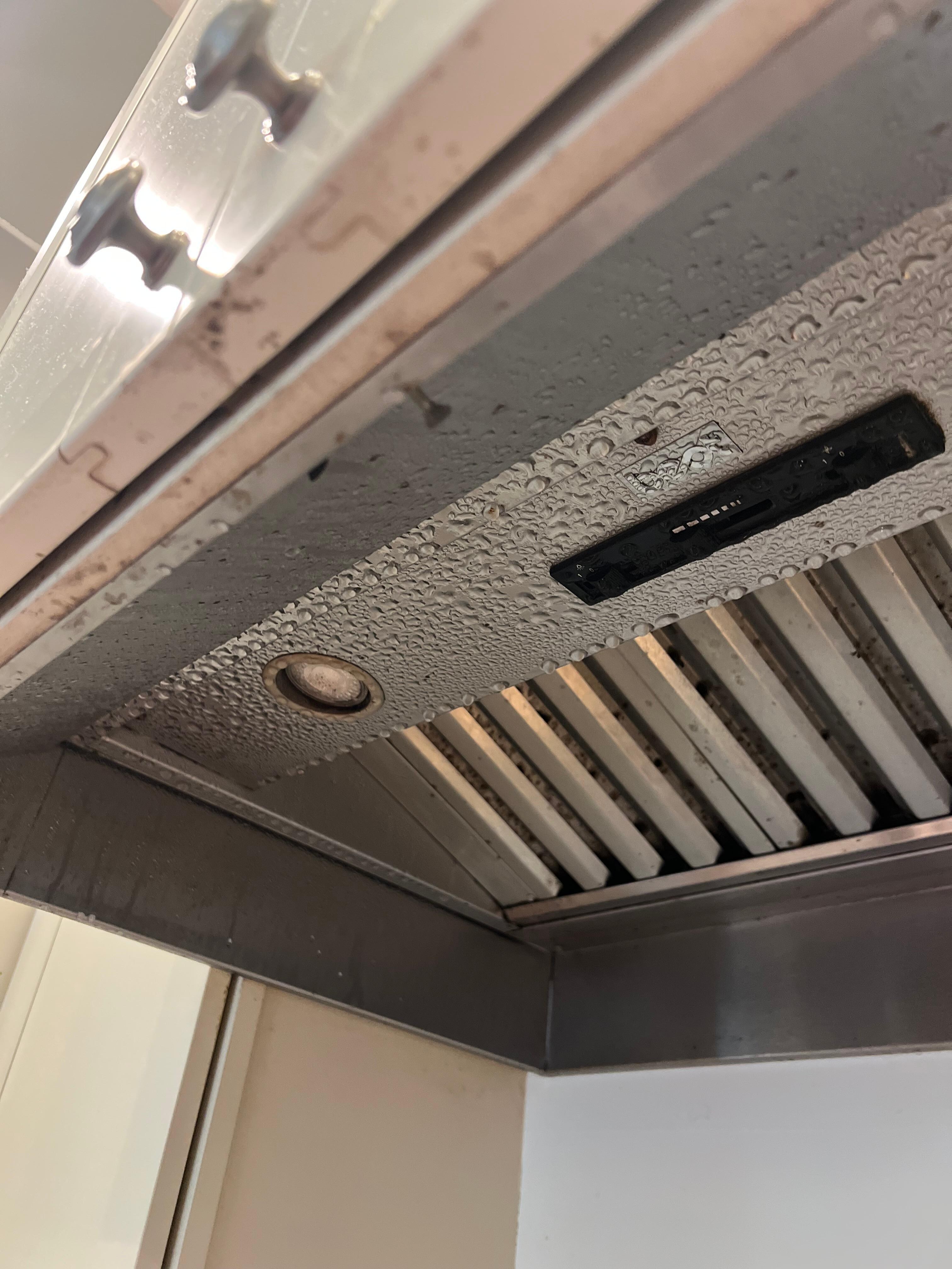 Vent hood leaking all over stove, counter, and floor
