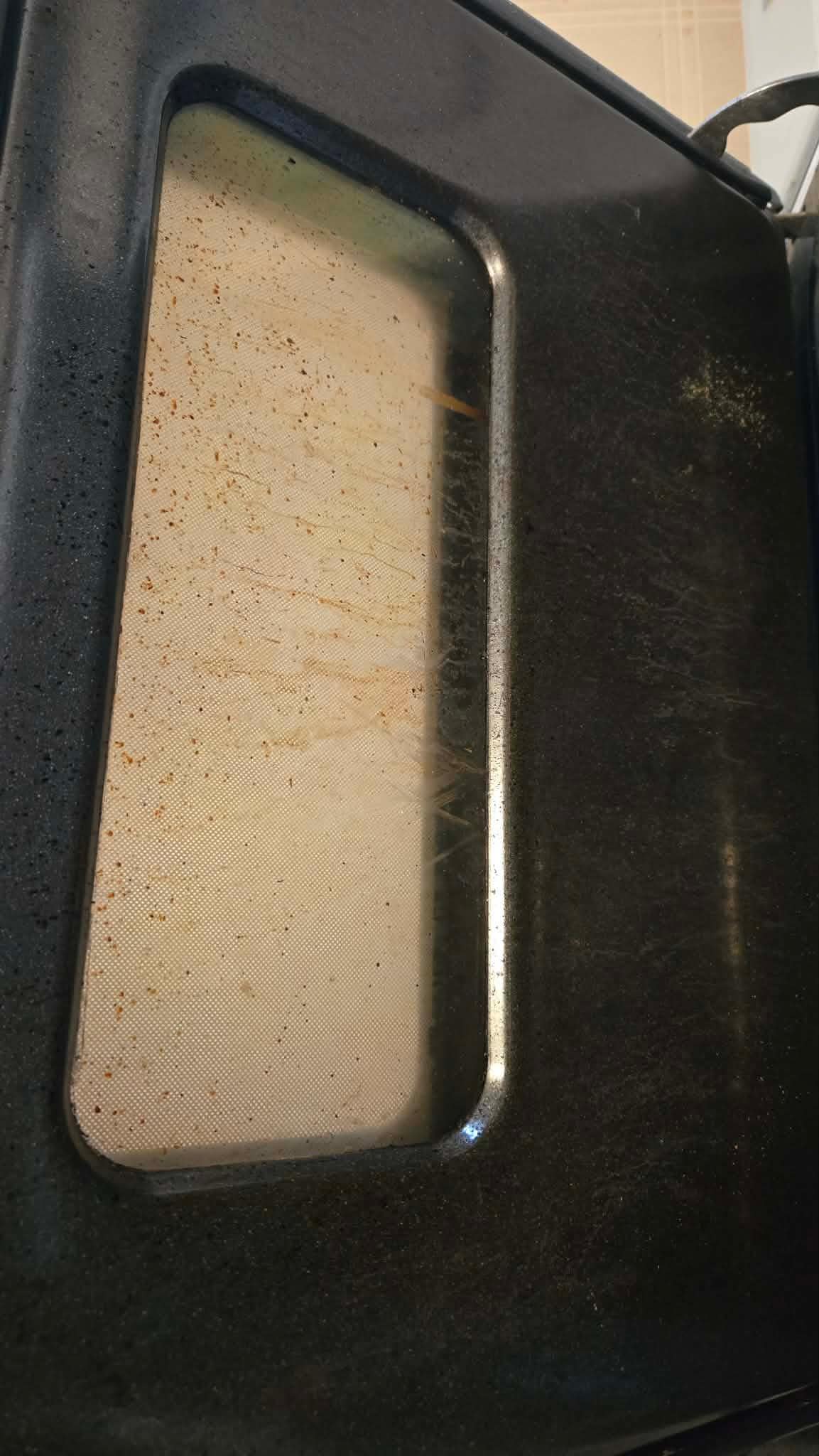 Oven door was filthy