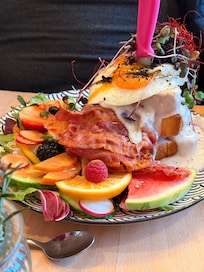 This cafe is about 1 block away. Expensive but excellent.