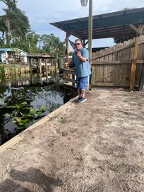 My son enjoyed fishing.