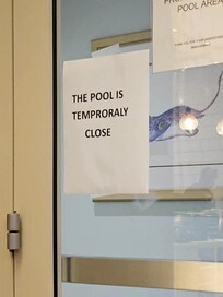 Sign at pool, spelling??