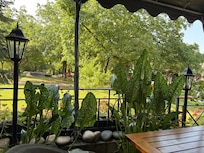 Blick von der Terrasse auf den Parc Merl