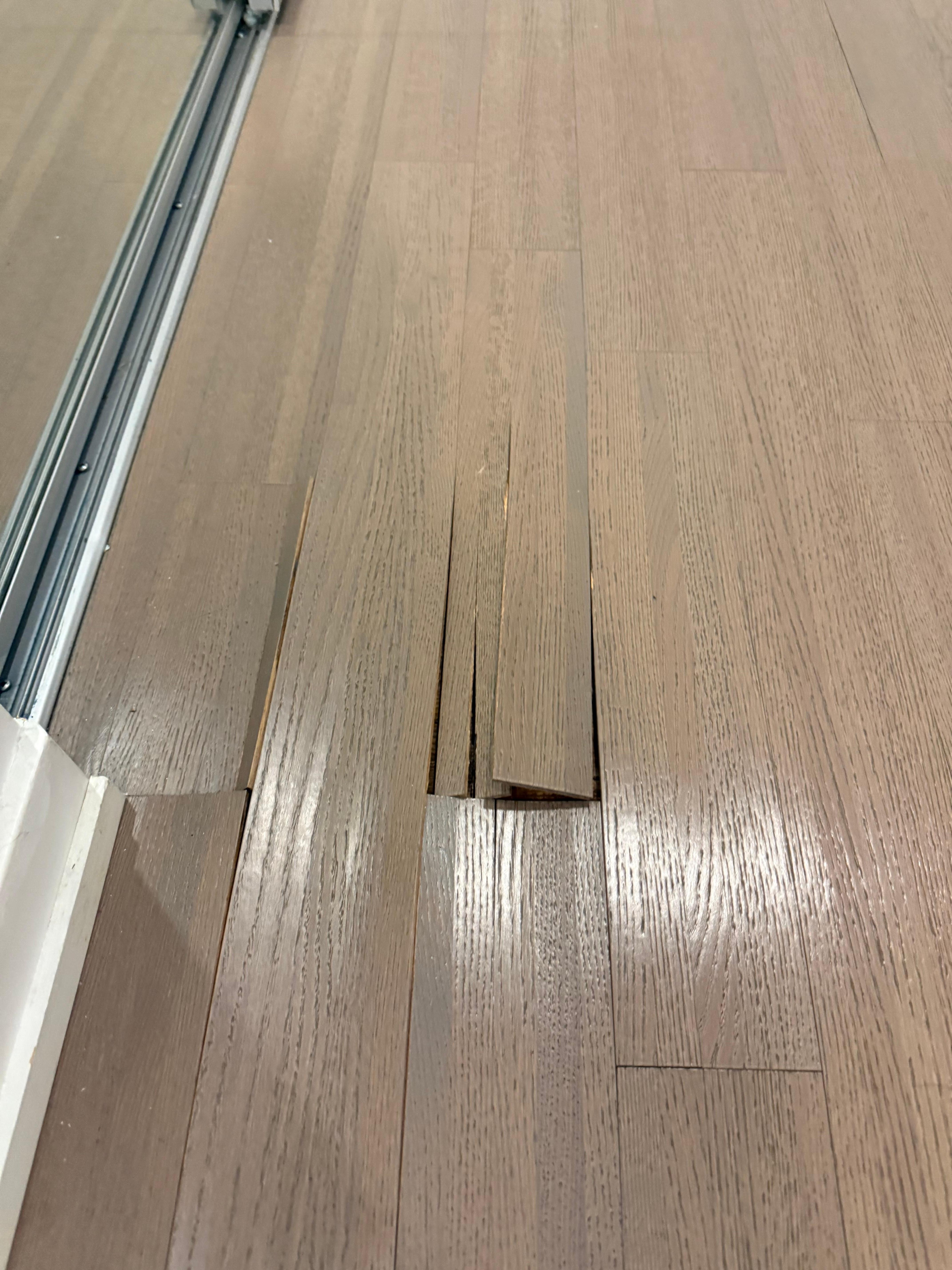 Damaged floorboards