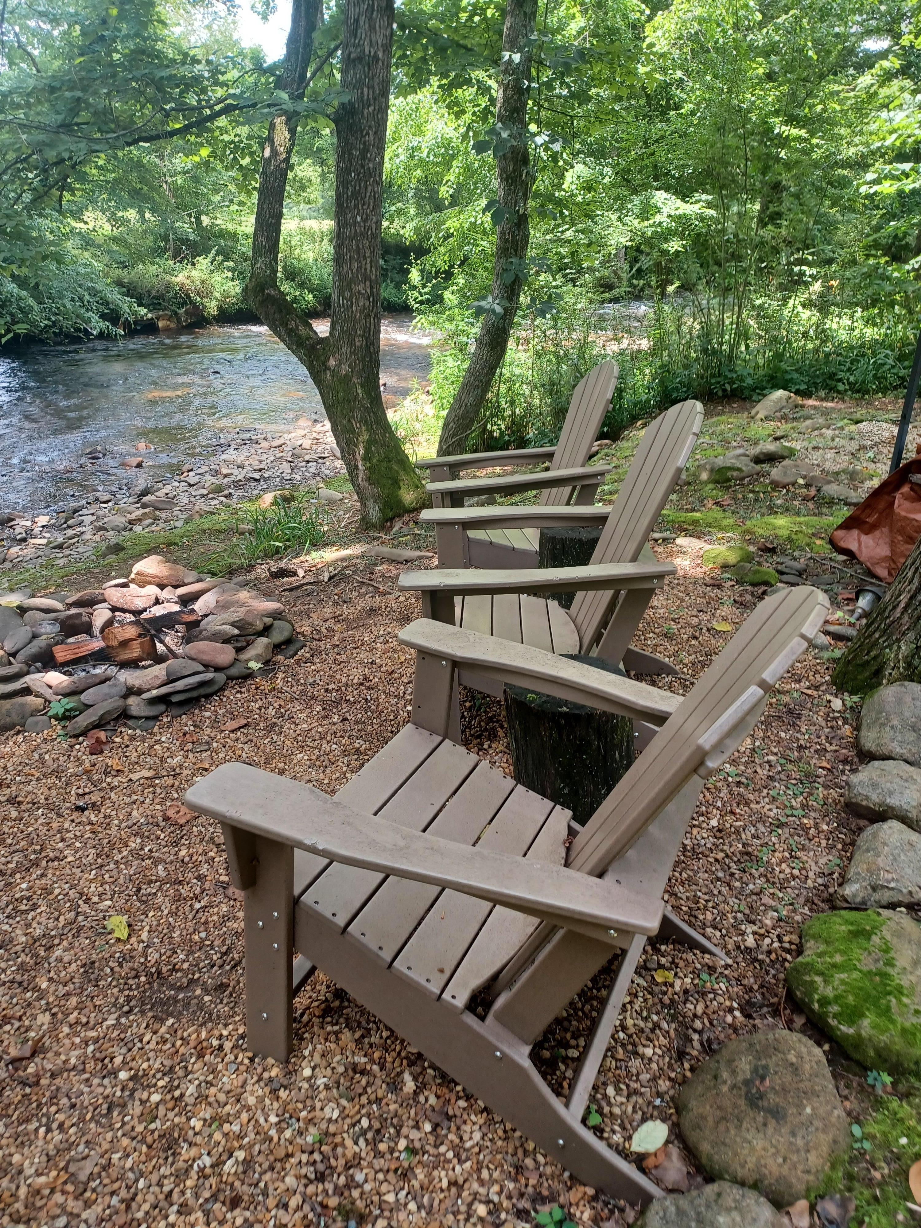 Fire pit near creek 