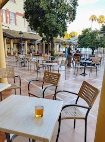 Härlig terass mot trädgården