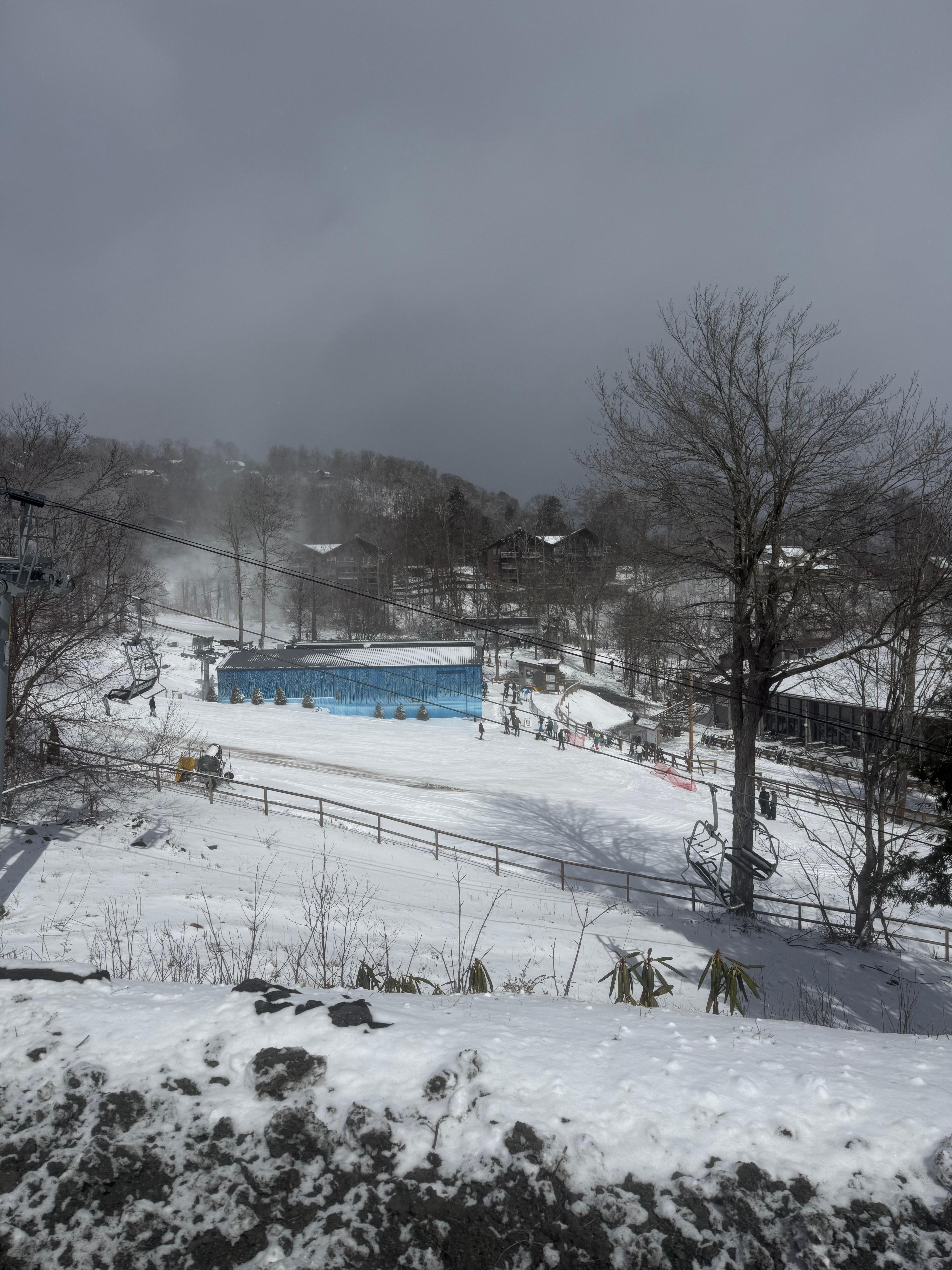 View of lifts and lodge from back deck.