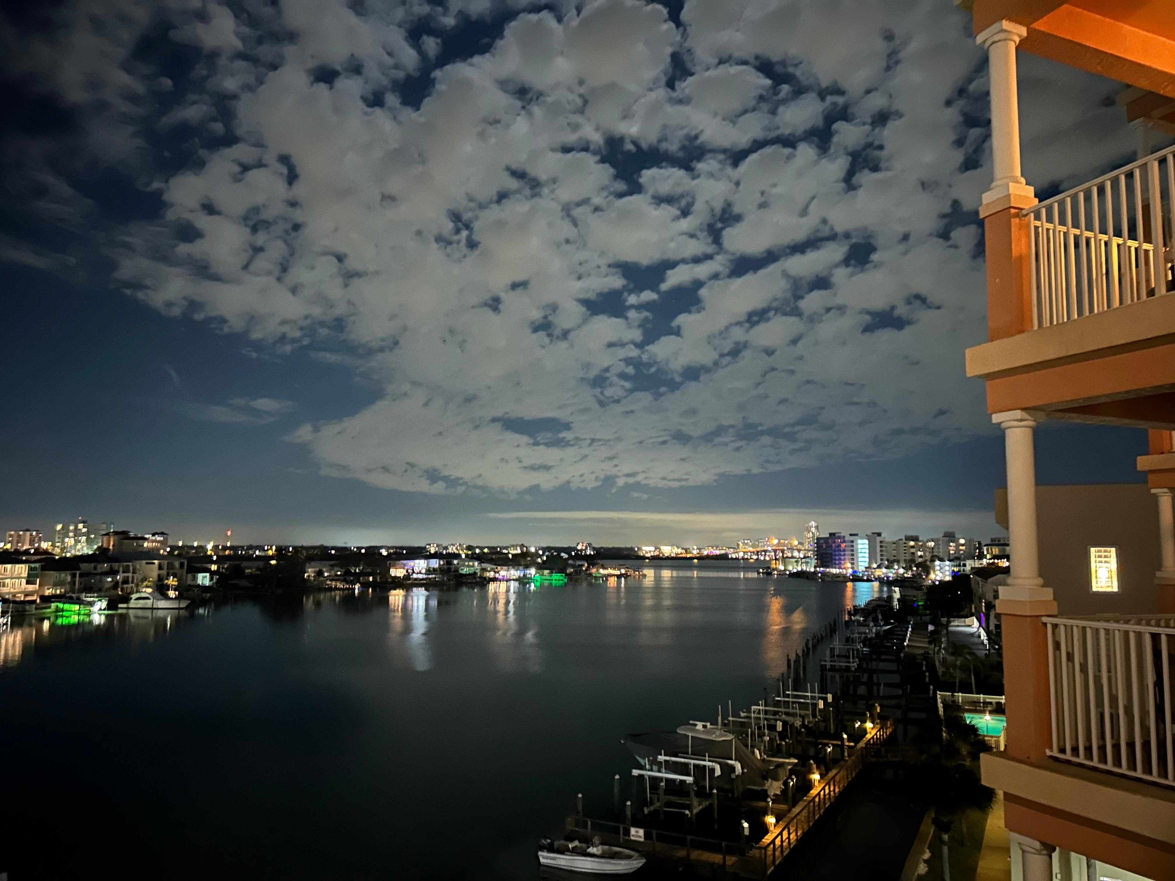 Balcony view at night