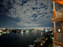 Balcony view at night