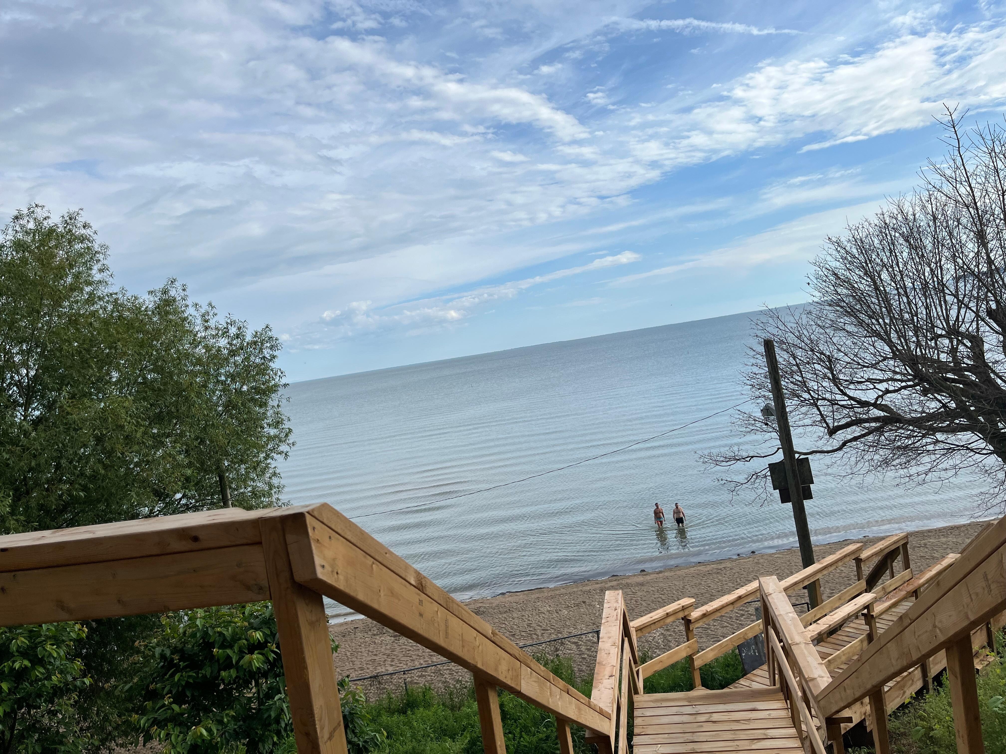 Lots of steps down to the beach