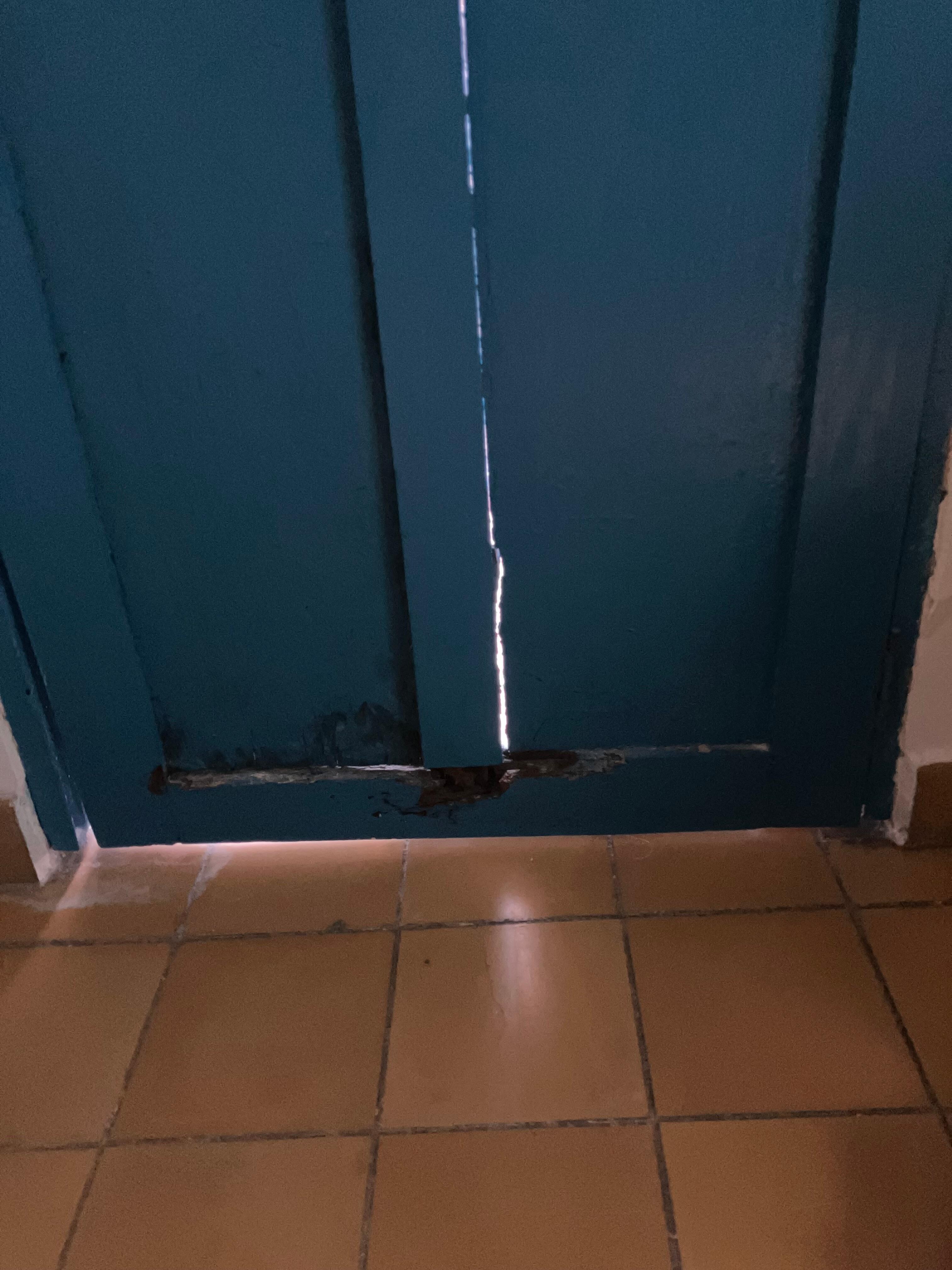 Balcony door was rotted and had large gaps all around, allowing outside noise in. 
