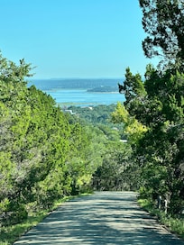 View going down the hill of Canyon Lake.