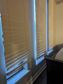 These are the blinds in the bedroom, so the room never got truly dark.