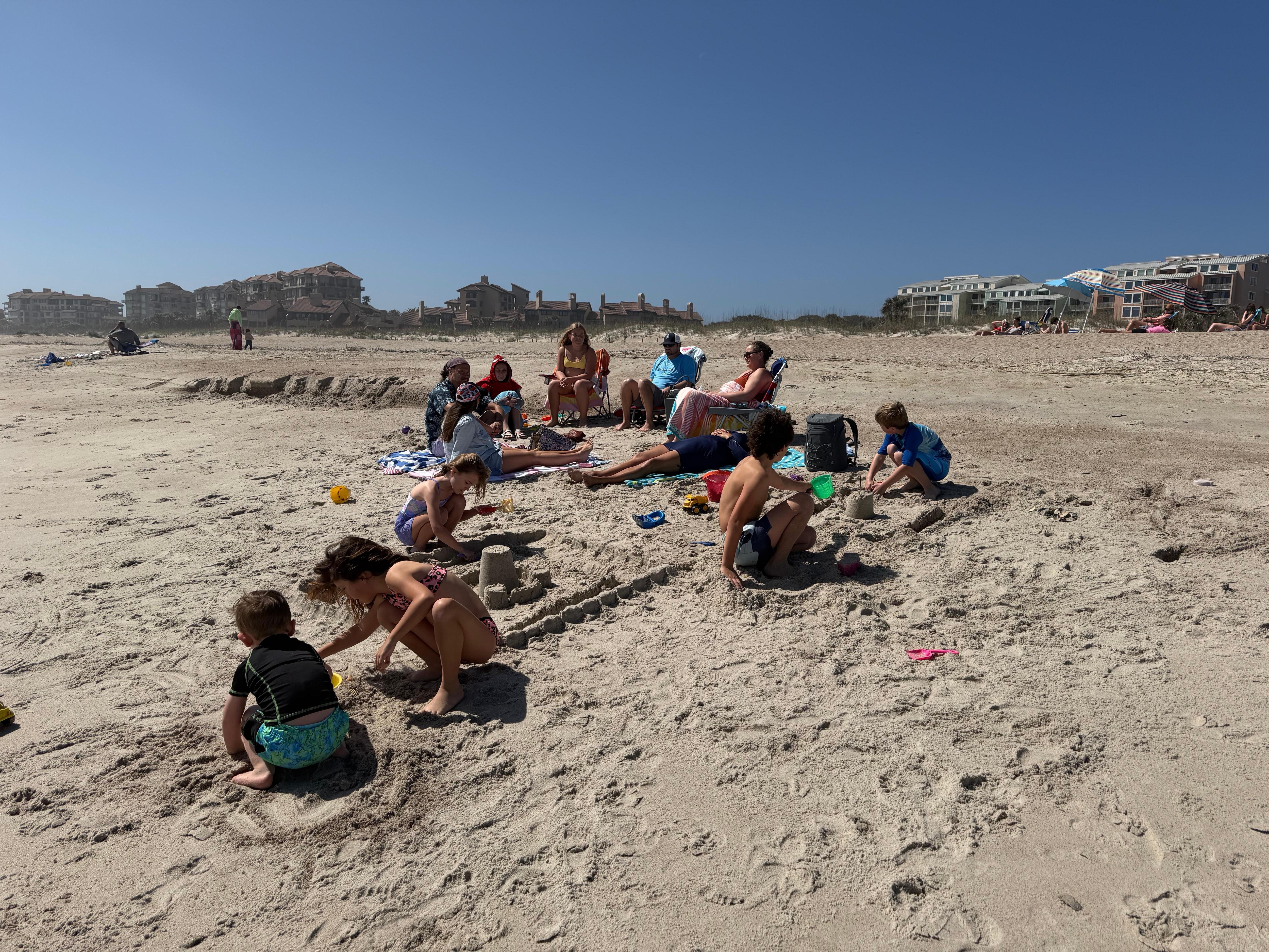 A nice “walk over”  allowed all ages to relax on the beach after we sent the honeymooners off!