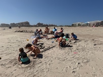 A nice “walk over” allowed all ages to relax on the beach after we sent the honeymooners off!
