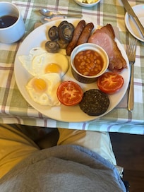 Scottish breakfast including Haggis
