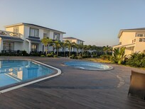 Hot tub next to pool