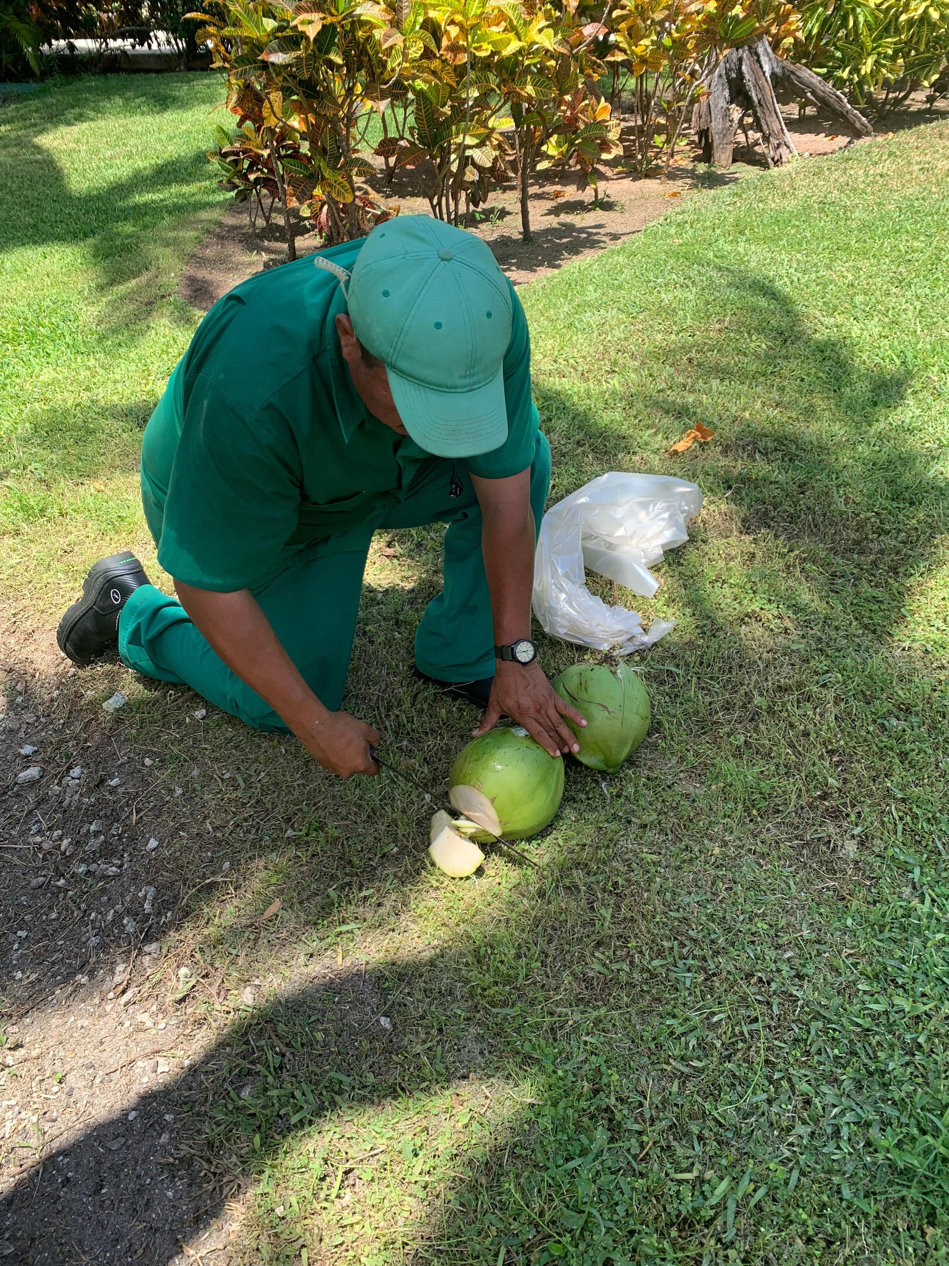 Kind gentleman cut fresh coconuts for us!! Delicious