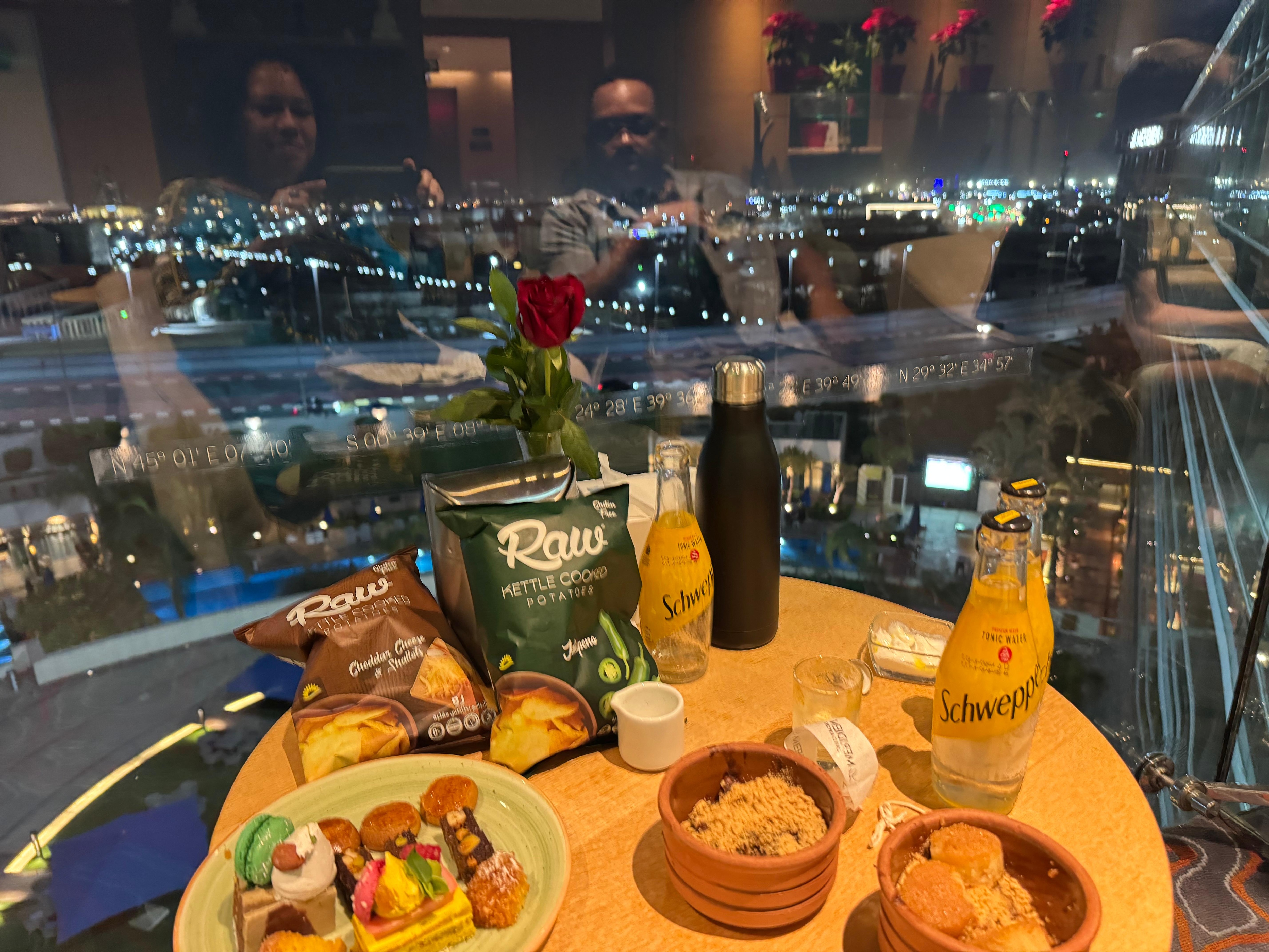 Club Lounge food with a view