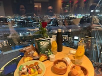 Club Lounge food with a view