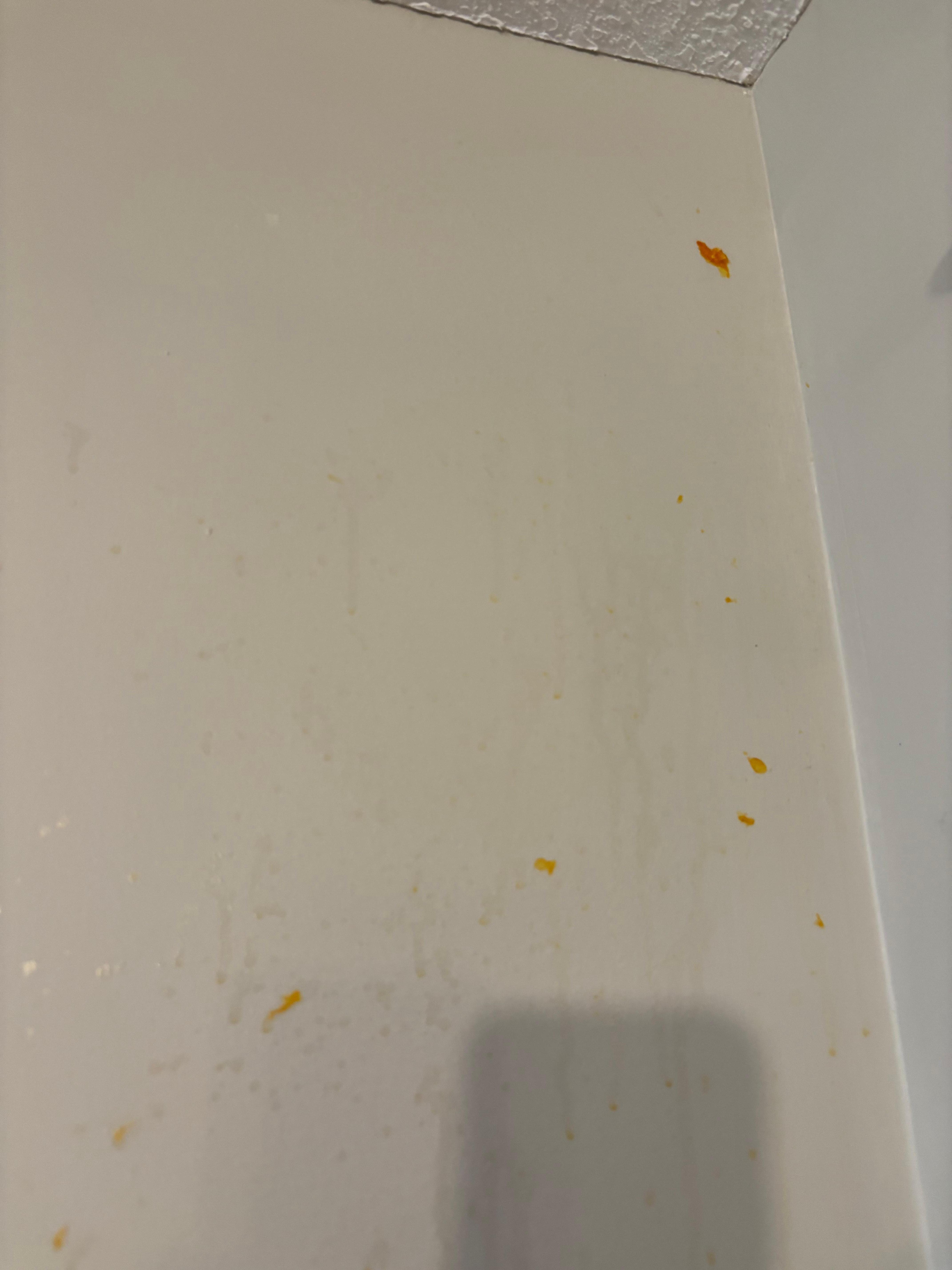 Food splatter on walls