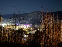 View f on cabin overlooking a very Christmas Helen.