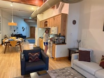 Cooking dinner in the very lofty loft