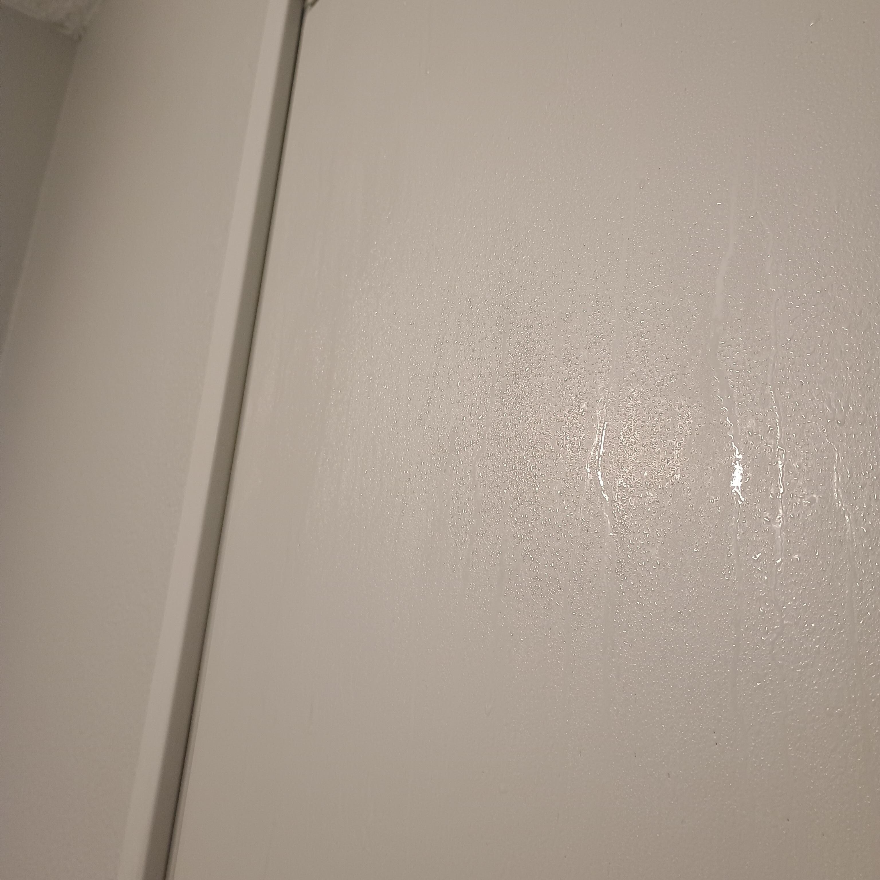 Bathroom walls dripping moisture because no exhaust fan.