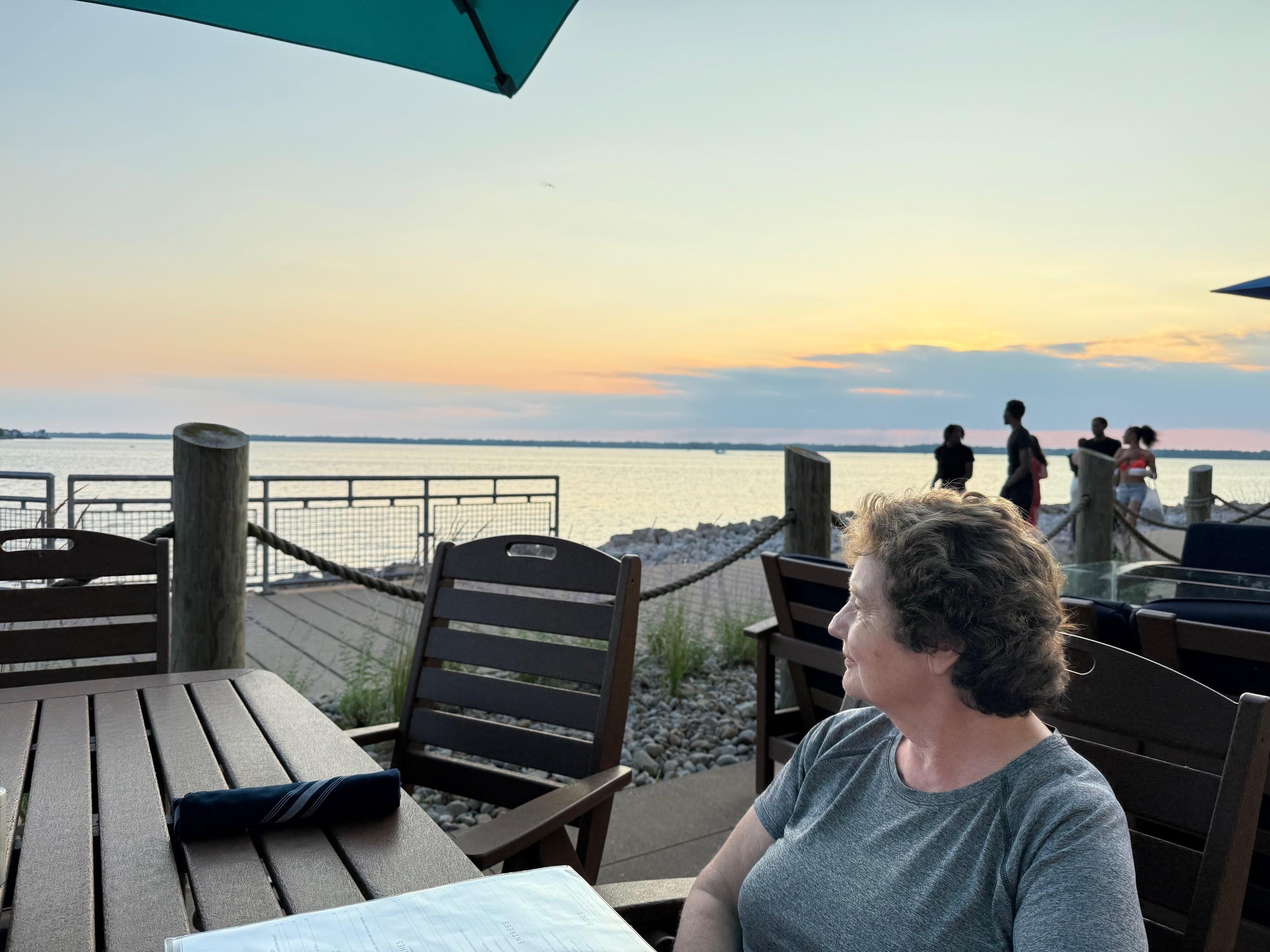 Nice sunset while eating dinner