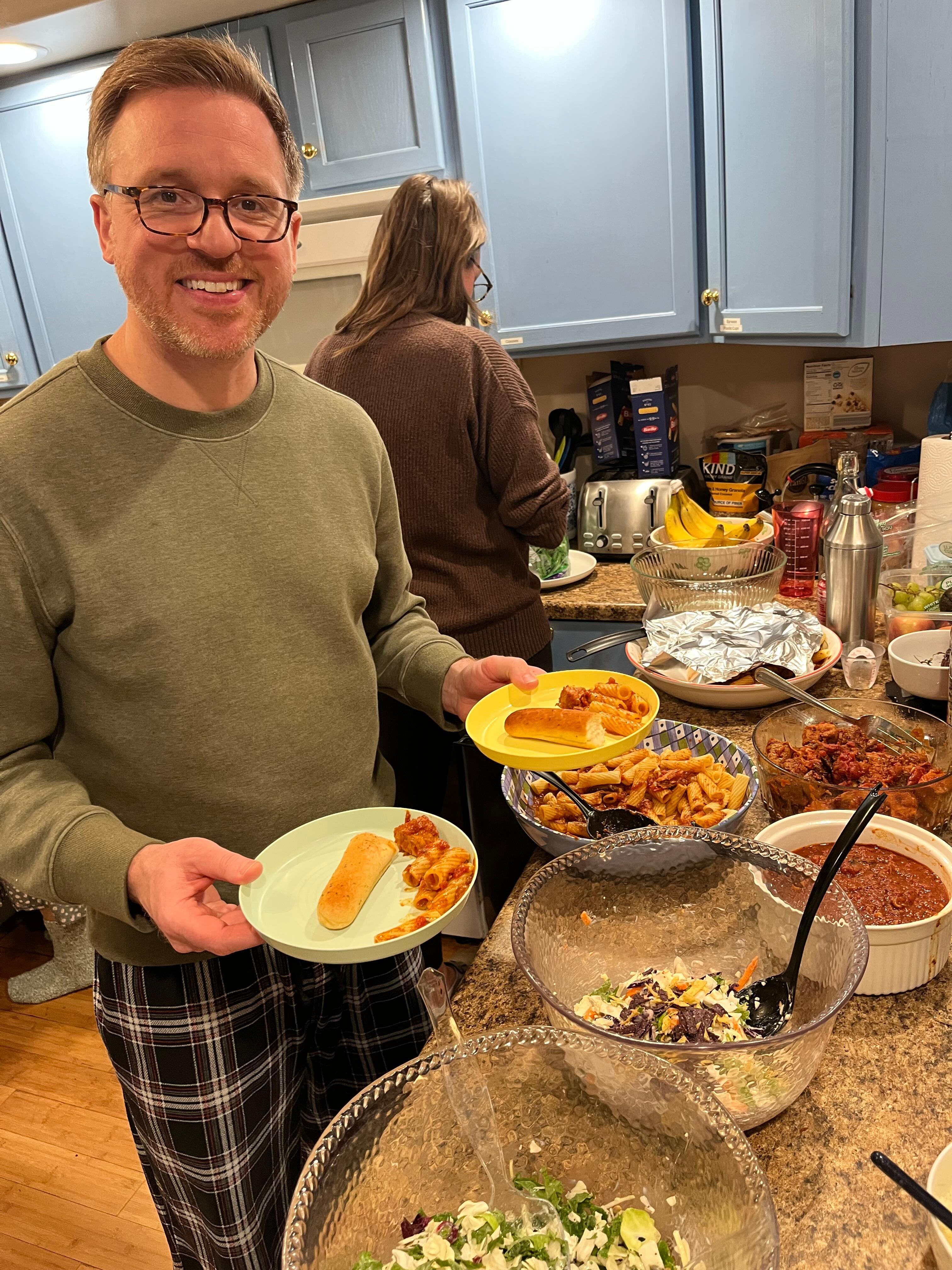 Dinner is served.  The kitchen had everything we needed for our entire stay.